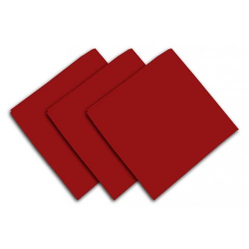 Lot De 3 Serviettes De Table 40x40 Cm Alix Rouge, Par Soleil D'ocre