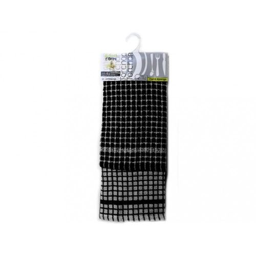 Lot De 2 Torchons Carre Eponge Noir