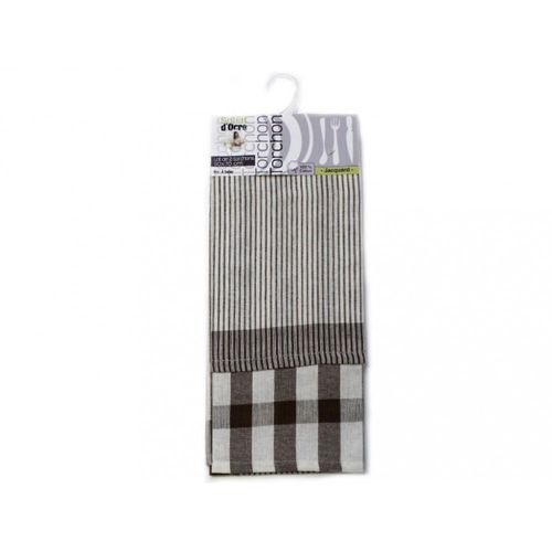Lot De 2 Torchons A Table Chocolat En Coton