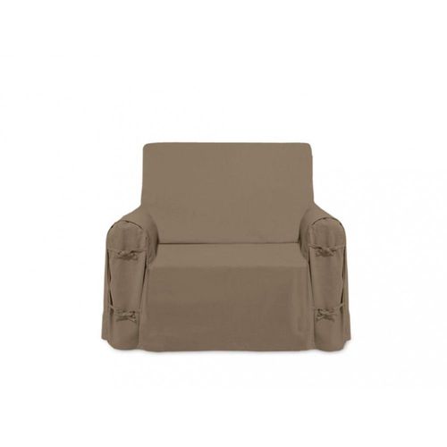 Housse De Fauteuil En Coton Panama Taupe
