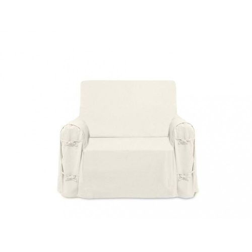 Housse De Fauteuil En Coton Panama Écru