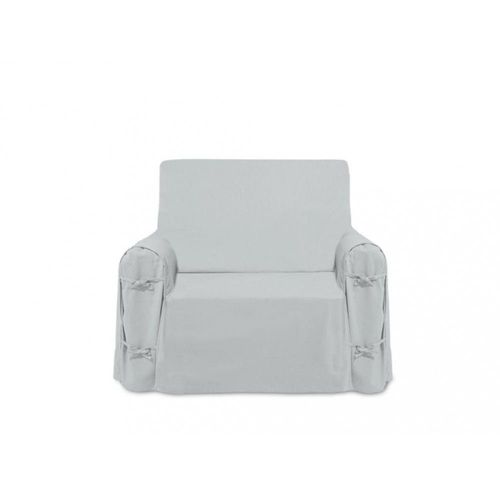 Housse De Fauteuil En Coton Panama Gris Clair