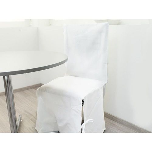 Housse De Chaise En Coton Panama Blanc