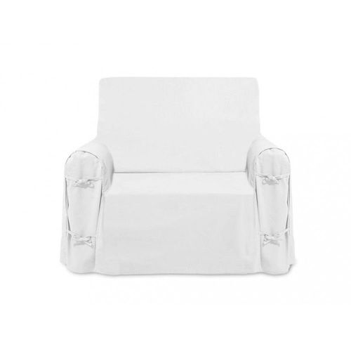 Housse De Fauteuil En Coton Panama Blanc