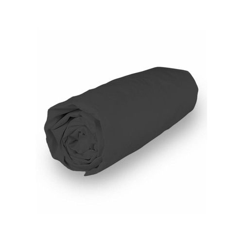 Drap Housse En Coton Percale 140x190 Cm Camille Anthracite, Par Songe De Camille