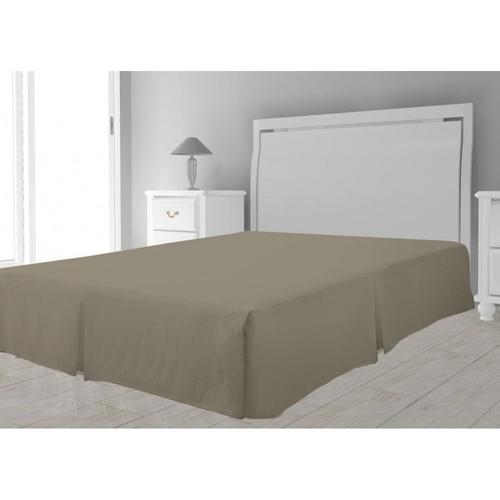 Cache Sommier Microfibre 140x190 Cm Taupe