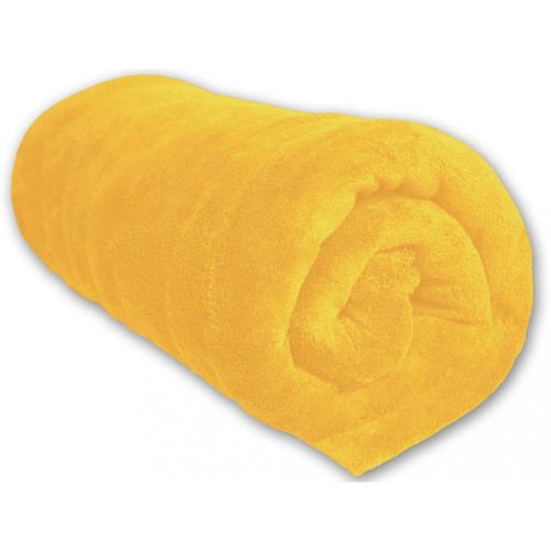Couverture Polaire 180x220 Cm Microfibre Jaune, Par Soleil D'ocre