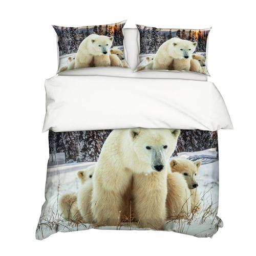 Animal Parure De Couette De Marque:1 Housse De Couette + Taies D'oreiller 3d Imprimée Animal Thème Parure De Lit -Zs307044