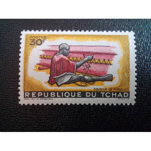 Timbre Tchad Yt 97 Sao Artisanat Canoë Tailleur 1964 ( 090304 )