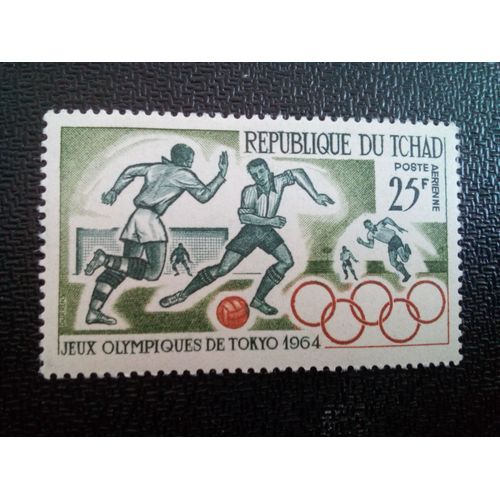 Timbre Tchad Yt Pa 18 Football, Jeux Olympiques D'été 1964, Tokyo 1964 ( 090304 )