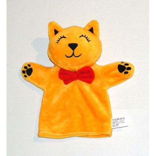Peluche Chat Marionnette Orange Doudou Chat Tiger
