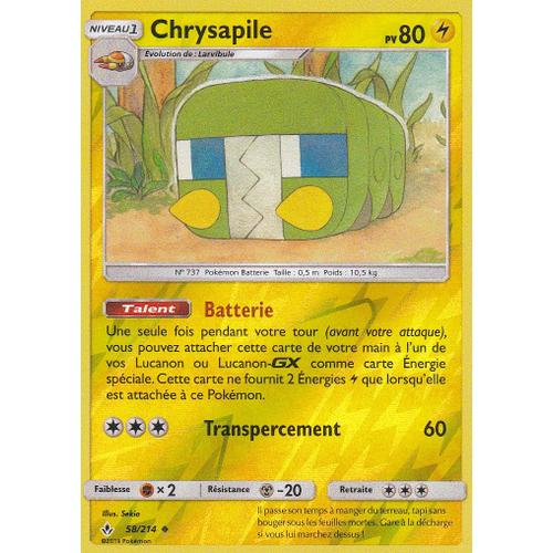 Carte Pokemon - Chrysapile - 58/214 - Reverse - Sl10 Alliance Infaillible - Française