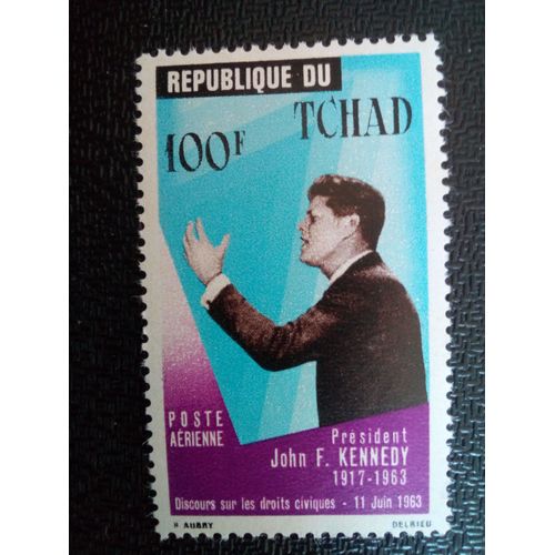 Timbre Tchad Yt Pa 23 John F. Kennedy (1917-1963) 1964 ( 090304 )