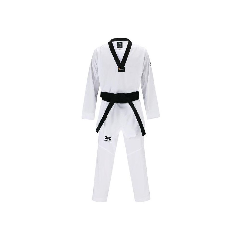 Kpnp, Dobok Taekwondo Col Noir Authentic, Homologué Wt, Taille 210 Cm