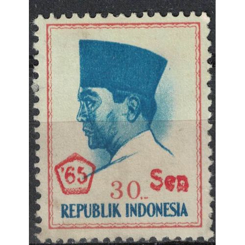 Indonésie 1966 Oblitéré Used Président Sukarno Soekarno Surchargé 65 Sen Su