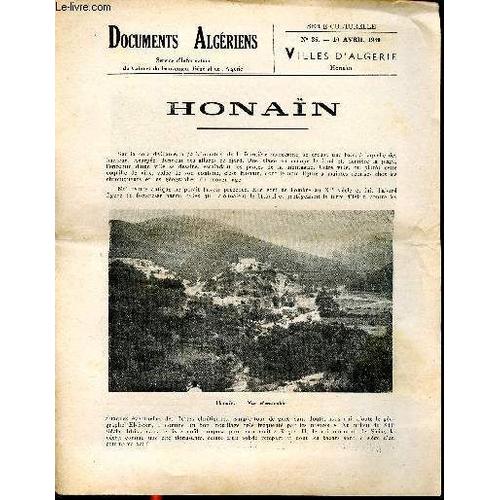 Documents Algériens Honaïn N°35 10 Avril 1949 Villes D Algérie