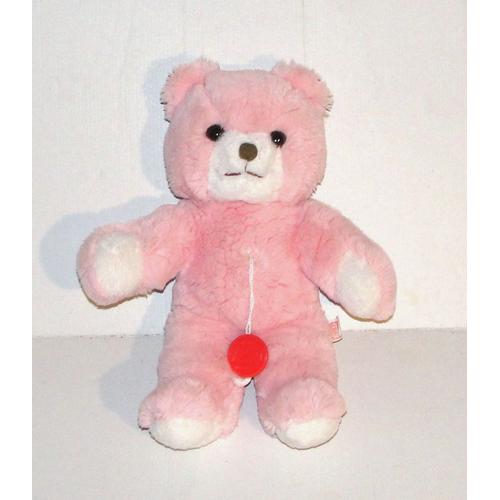 Peluche Ours Rose Vintage Trudi Doudou 32 Cm