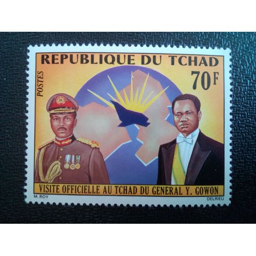 Timbre Tchad Yt 274 Le Général Gowon Et Le Président. Tombalbaye 1972 ( 090304 )