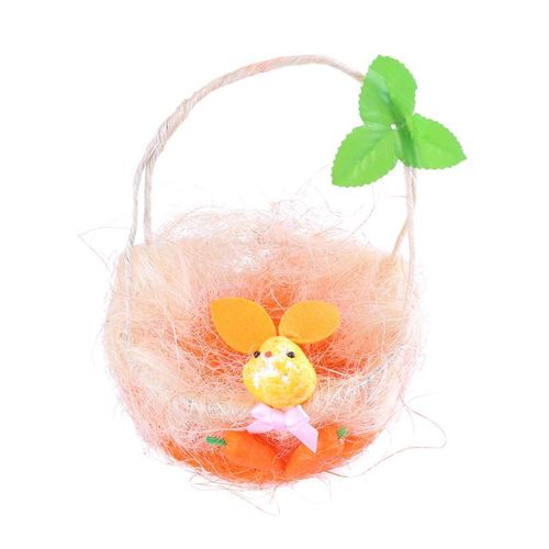 Decorer Le Panier De Paques Avec Du Fil De Chanvre De Lapin Support De Rangement De Paques Panier À Fleurs Ornement Decor De Fête Avec Poignee (Couleur Aleatoire