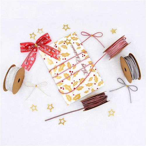 Ruban De Cristal Beaux Rubans Elegants Cha?Ne Corde Ruban De Cheveux Noel Bricolage Materiaux Cadeau De Noel Pour Collier Ceinture De Coiffure