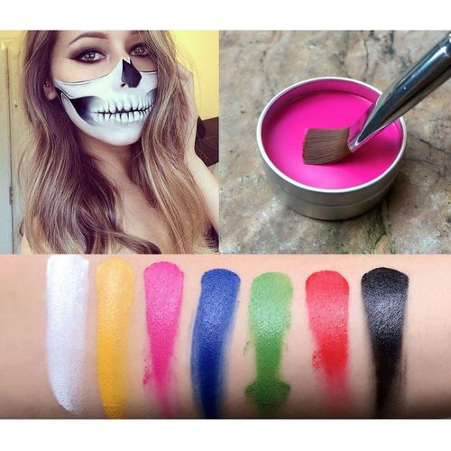 Visage Corps Peinture Flash Tatouage Huile Art Halloween Cosplay Fête Corps Peinture Theatre Clown Pigments Temporaire Maquillage Outils A 