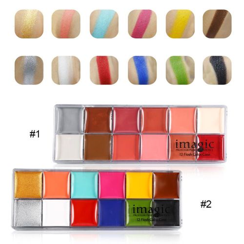 Maquillage Visage 12 Couleurs Visage Corps Flash Tatouage Huile Pigment Peinture Outil De Maquillage #1-Intl Halloween Fête Visage Corps Peinture 