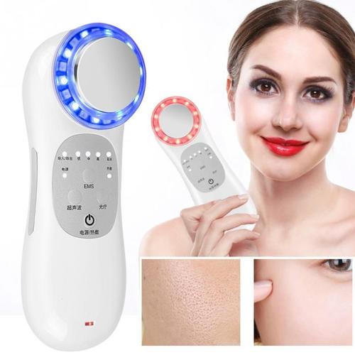 Appareil À Ultrasons Portable Therapie Photonique Masseur Soins De La Peau Anti-Age Blanc B