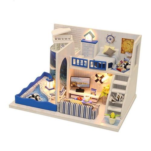 Mvi Jouets Pour Enfants Bricolage Maison De Poupee Bricolage Miniature Maison De Poupee Avec Meubles Poupees Pour Maison Cadeau D'a