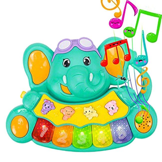Mvi Bebe Jouet Musical Piano Elephant Jouet Eclairer Jouet C... - 2