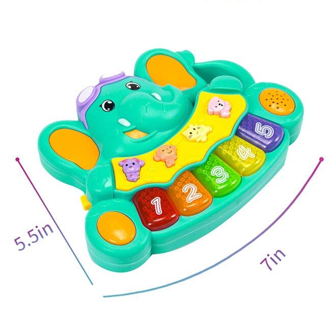 Mvi Bebe Jouet Musical Piano Elephant Jouet Eclairer Jouet C... - 3