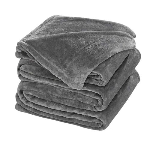 Mvi Doux Chaud Peluche Floue Jeter (60x80-Inch) Leger Confortable Lit Canape Couverture Facile D'entretien Gris
