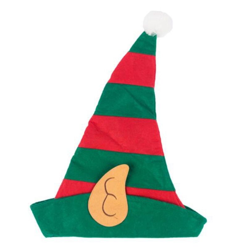 Mvi Chapeau Elfe De Noel Adultes Avec Oreilles Design Raye V... - 2