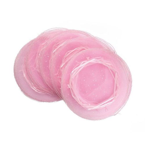 Mvi 100 Pieces 26cm Cordon Rond Organza Bijoux Bonbons Pochette De Noel Fête De Mariage Faveur Cadeau Emballage Sacs (Rose)