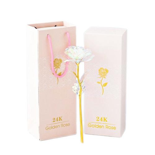 Mvi Fleurs 24k Or Rose Avec Boîte Nouvel An Valentine Cadeau De Jour Cadeau Feuille Fleurs Decor À La Maison Faux Roses