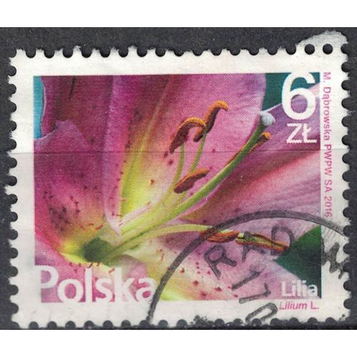 Pologne 2016 Oblitéré Rond Used Série Fleurs Et Fruits Lilium Lylas Su