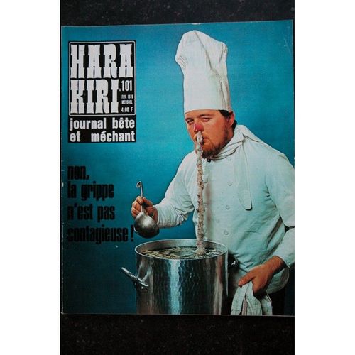 Hara Kiri 101 Février 1970 Non La Grippe N'est Pas Contagieuse Cavanna Bb Delfeil Ton Wolinski Professeur Choron