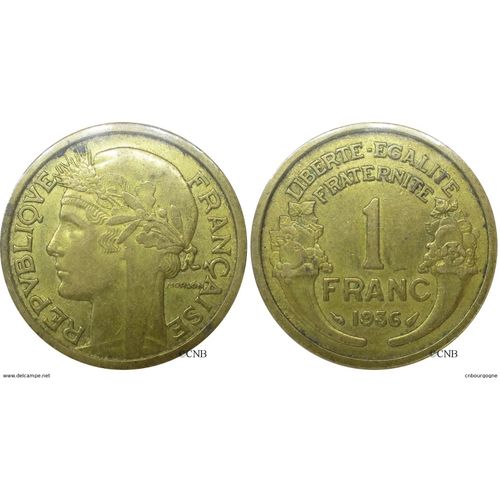 France = Monnaie = Valeur Faciale : 1 Franc - Type = Morlon - Année : 1936 - Métal : Bronze-Alu