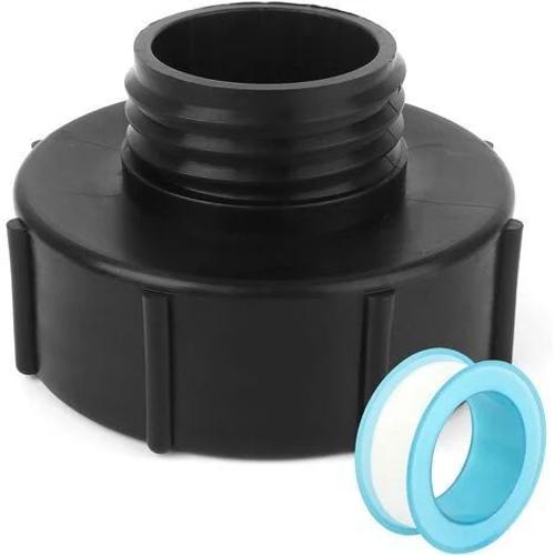 Adaptateur IBC, Robinet Cuve 1000L S100, avec Ruban PTFE, Ruban Etanchéité, IBC Raccord Robinet pour Robinet de Jardin, pour d'adaptateur de cuve (2 Pièce)