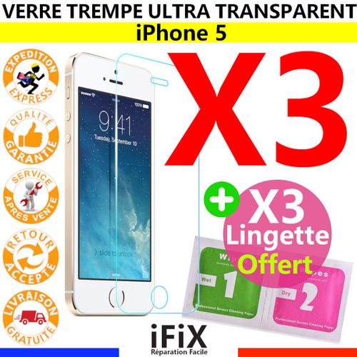 Verre Trempe Iphone 5 (X3)