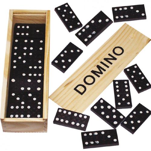 Boîte De Jeu De Domino En Bois 16 X 5 Cm Set Dominos 28 Pièces