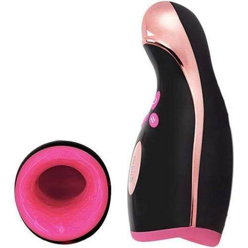 Masturbateur Pour Homme (40 Degrés), Vibromasseur De Masturbation Bouche Pour Homme Avec Fonction De Chauffage Et 9 Vibrations.