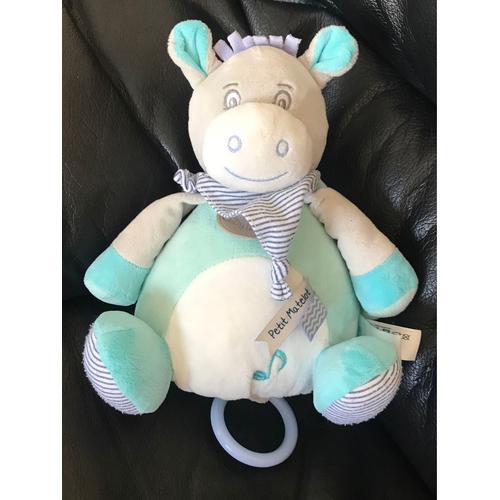 Doudou Ane Gris Bleu Boule Musical Petit Matelot Picotin Baby Nat¿ 20 Cm