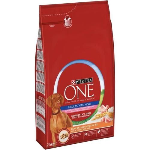 Purina One Croquettes A La Dinde Controle Du Poids Medium - Maxi 10 Kg - Pour Chien Adulte Sterilise Moyen Et Grand - 2.5 Kg