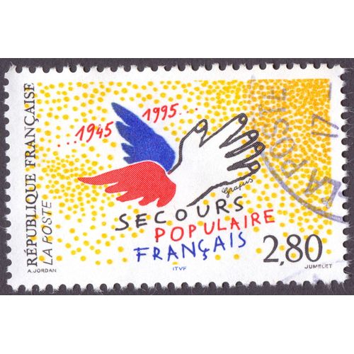 Timbre Secours Populaire Français 1945-1995.2,80.
