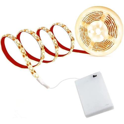 CuZile Barre lumineuse LED de 100 cm avec boîtier d'alimentation et interrupteur Fonctionne avec des piles Blanc, blanc chaud 5.0 volts