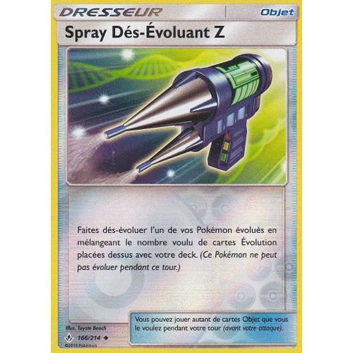 Carte Pokemon - Spray Des-Evluant Z - 166/214 - Reverse - Sl10 Alliance Infaillible