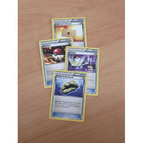 (1587) Lettre Du Professeur + Fossile Griffe Anorith + Echange + Poké Ball (Pokemon)