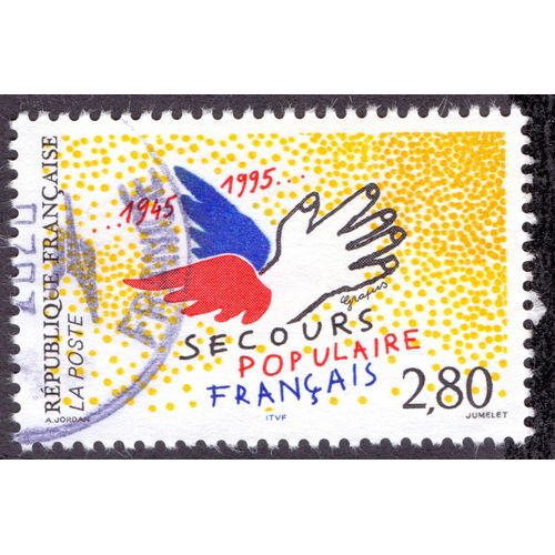 Timbre Secours Populaire Français 1945-1995.2,80.