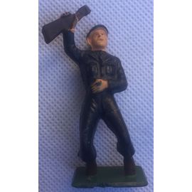Figurine Chasseur Alpin Fusil En L'air, Starlux, Militaria