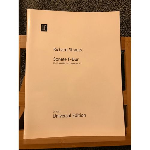 Richard Strauss Sonate Fa Majeur Violoncelle Piano Op. 6 Partition Ed. Universal